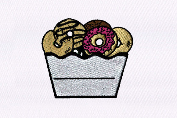 Basketful Doughnuts: A Sweet Embroidery Delight