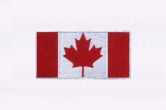 Bordered Canada Flag Embroidery Design