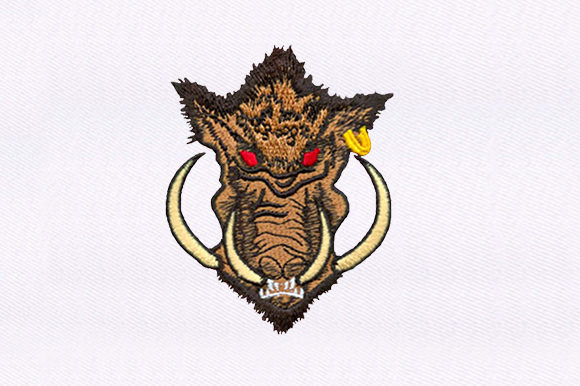 Brown Boar: A Bold and Rustic Embroidery Design