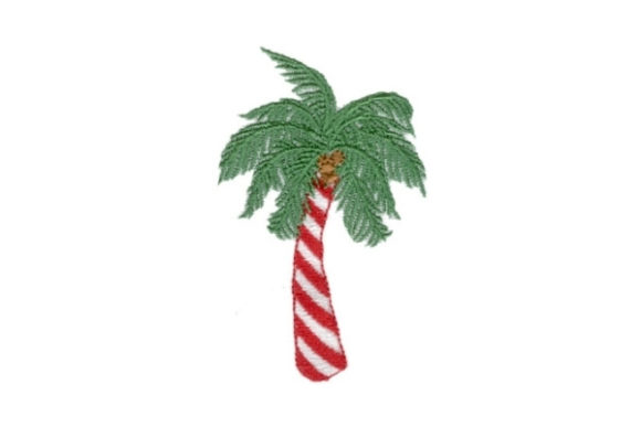 Candy Cane Palm: A Festive Embroidery Design