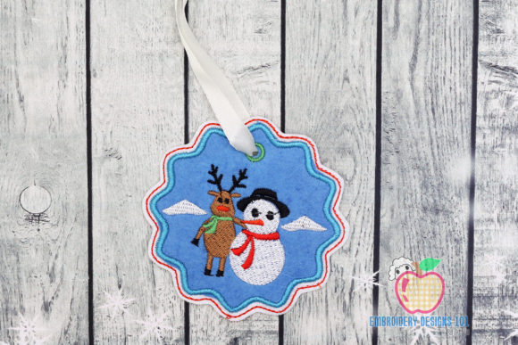 Charming Reindeer with Snowman Ornament