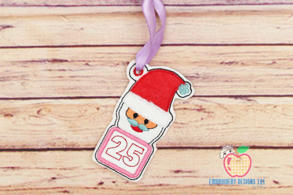 Christmas Calendar with Santa Claus Embroidery