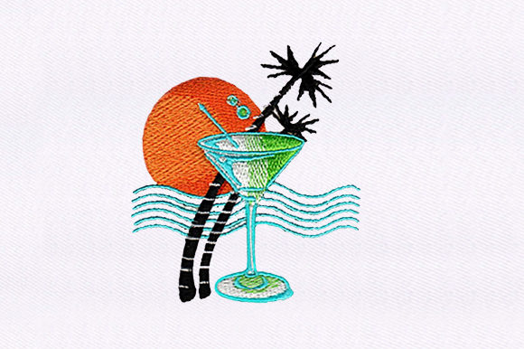 Cocktai by the Beach Design: A Summery Embroidery Gem