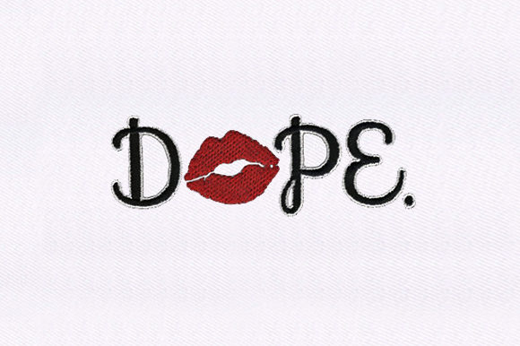 Dope Lips: A Bold and Playful Embroidery Design