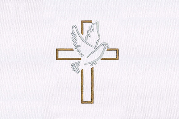 Elegant Dove Cross for Seasonal Embroidery Projects