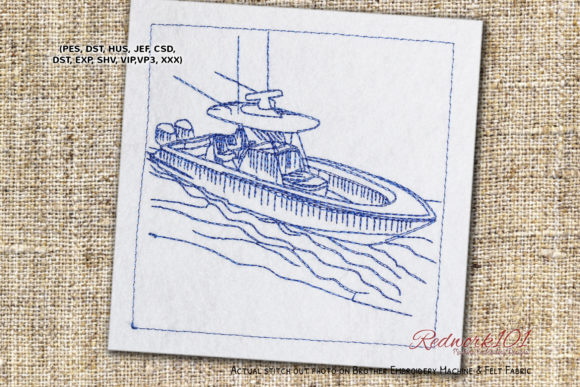 Embroidery Design Review: Centre Console Boat