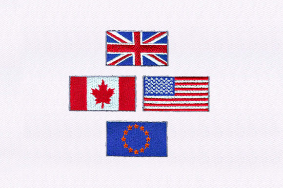 Eu,Us Uk,Canada Flag: A Versatile Embroidery Design