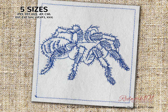 Hairy Tarantula Spider Redwork: A Bold Embroidery Choice