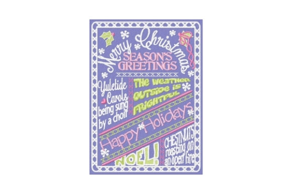 Merry Christmas Word Art: A Festive Embroidery Design