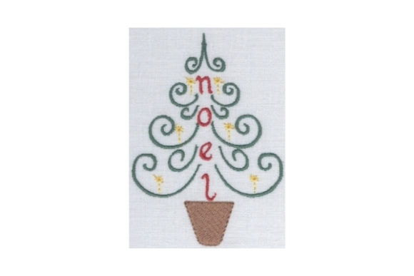Noel Tree: A Festive Embroidery Design for Boutique Apparel