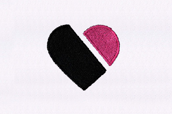 Pink Black Heart: A Premium Embroidery Design
