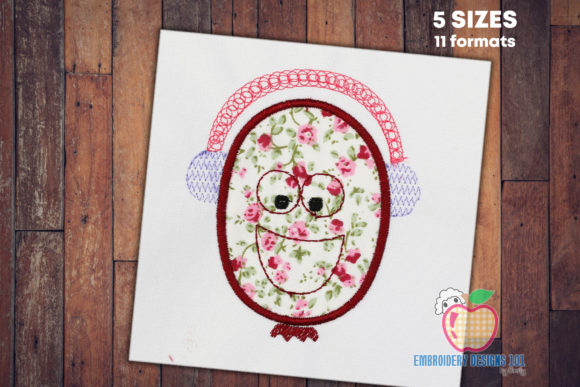 Quirky Kiwi Listening to Music Embroidery
