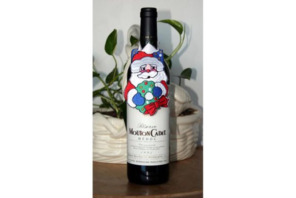 Santa Bottle Dress: A Charming Embroidery Design