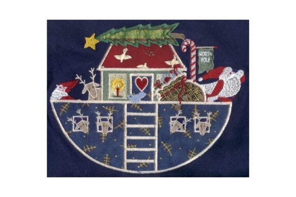 Santa s Ark Applique: A Festive Embroidery Delight