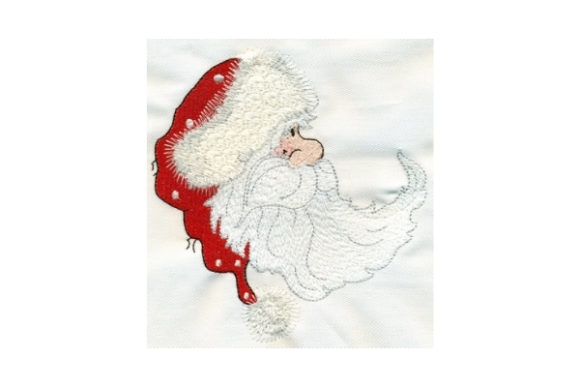 Sassy Half Moon Santa: A Festive Embroidery Delight