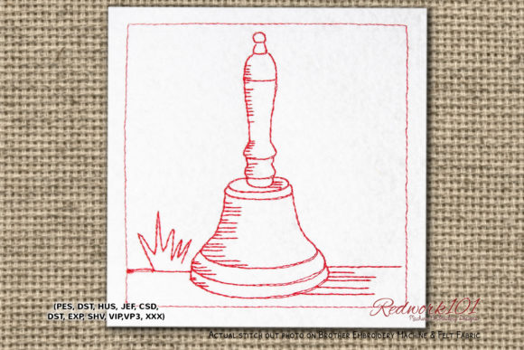 School Bell: A Versatile Embroidery Design for Apparel