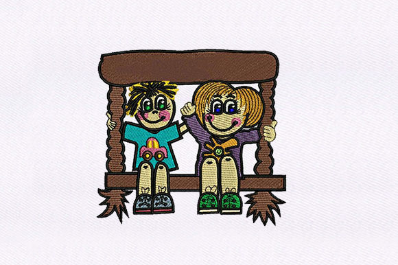 Swinging Kids: A Charming Addition to Your Embroidery Collection
