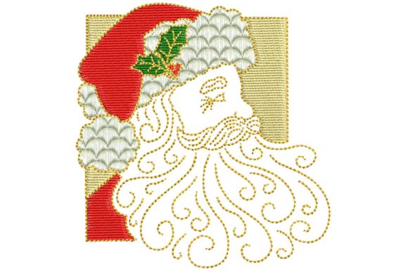 Vintage Santa Face: A Charming Embroidery Design